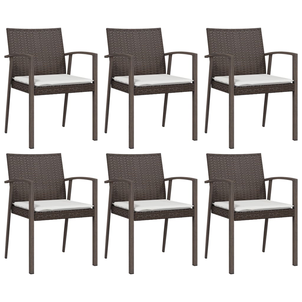7 részes polyrattan és acél kerti étkezőgarnitúra párnával 4