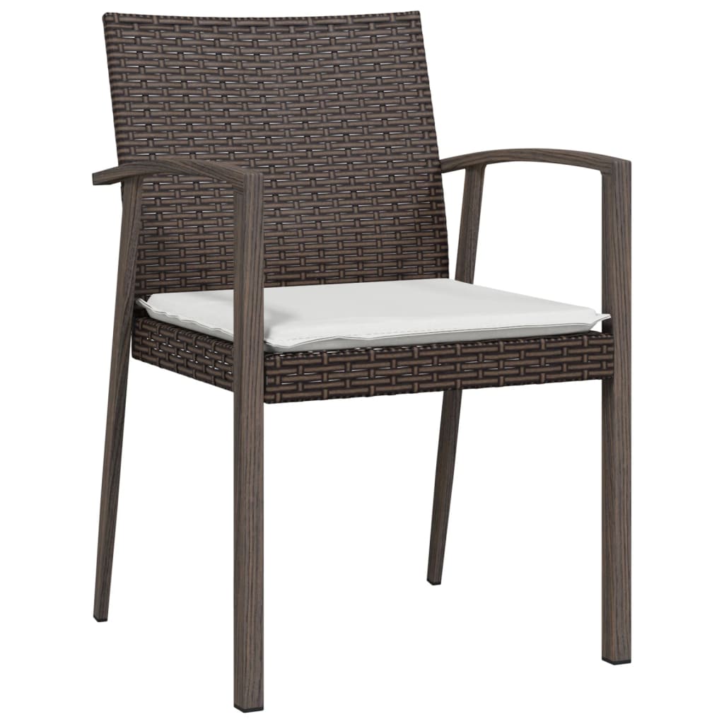 7 részes polyrattan és acél kerti étkezőgarnitúra párnával 5