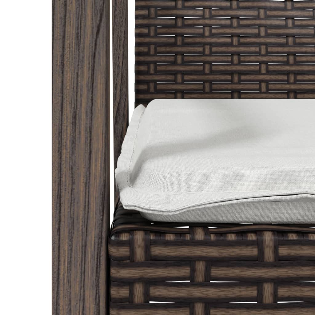 7 részes polyrattan és acél kerti étkezőgarnitúra párnával 7