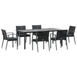 7 részes polyrattan és acél kerti étkezőgarnitúra párnával 3