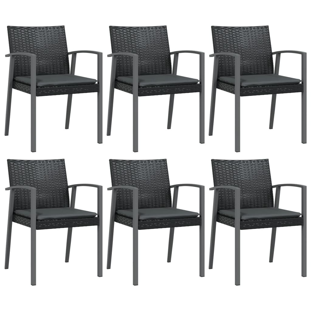 7 részes polyrattan és acél kerti étkezőgarnitúra párnával 4
