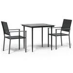 3 részes polyrattan és acél kerti étkezőgarnitúra 2