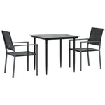 3 részes polyrattan és acél kerti étkezőgarnitúra 3