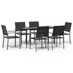 7 részes polyrattan és acél kerti étkezőgarnitúra 2
