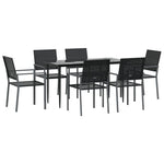 7 részes polyrattan és acél kerti étkezőgarnitúra 3