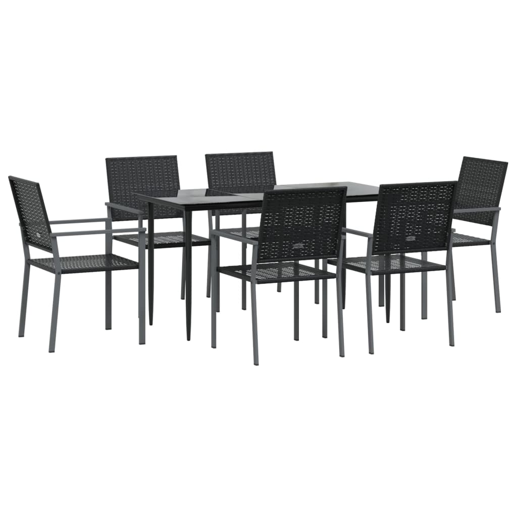 7 részes polyrattan és acél kerti étkezőgarnitúra 3