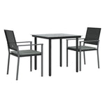 3 részes polyrattan és acél kerti étkezőgarnitúra párnával 3