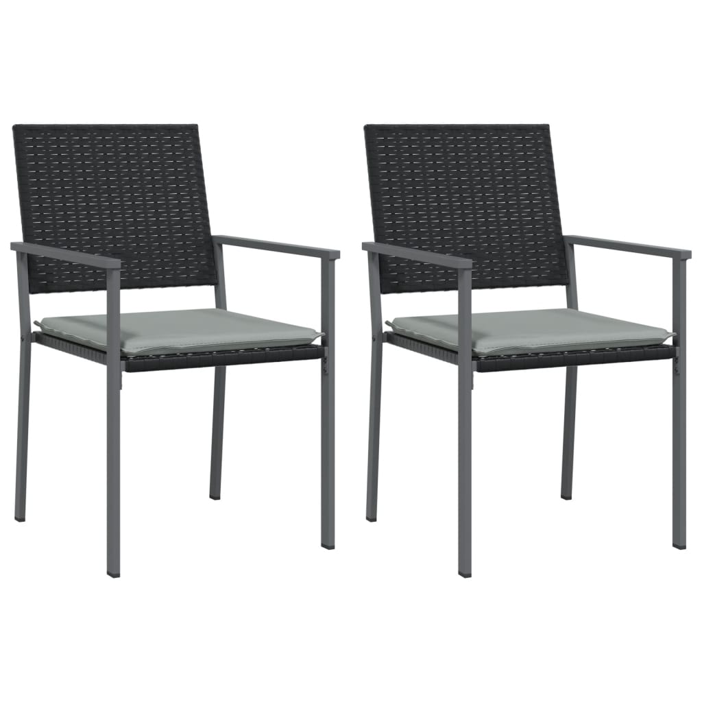 3 részes polyrattan és acél kerti étkezőgarnitúra párnával 4