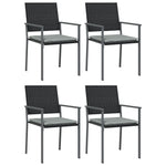 5 részes polyrattan és acél kerti étkezőgarnitúra párnával 4