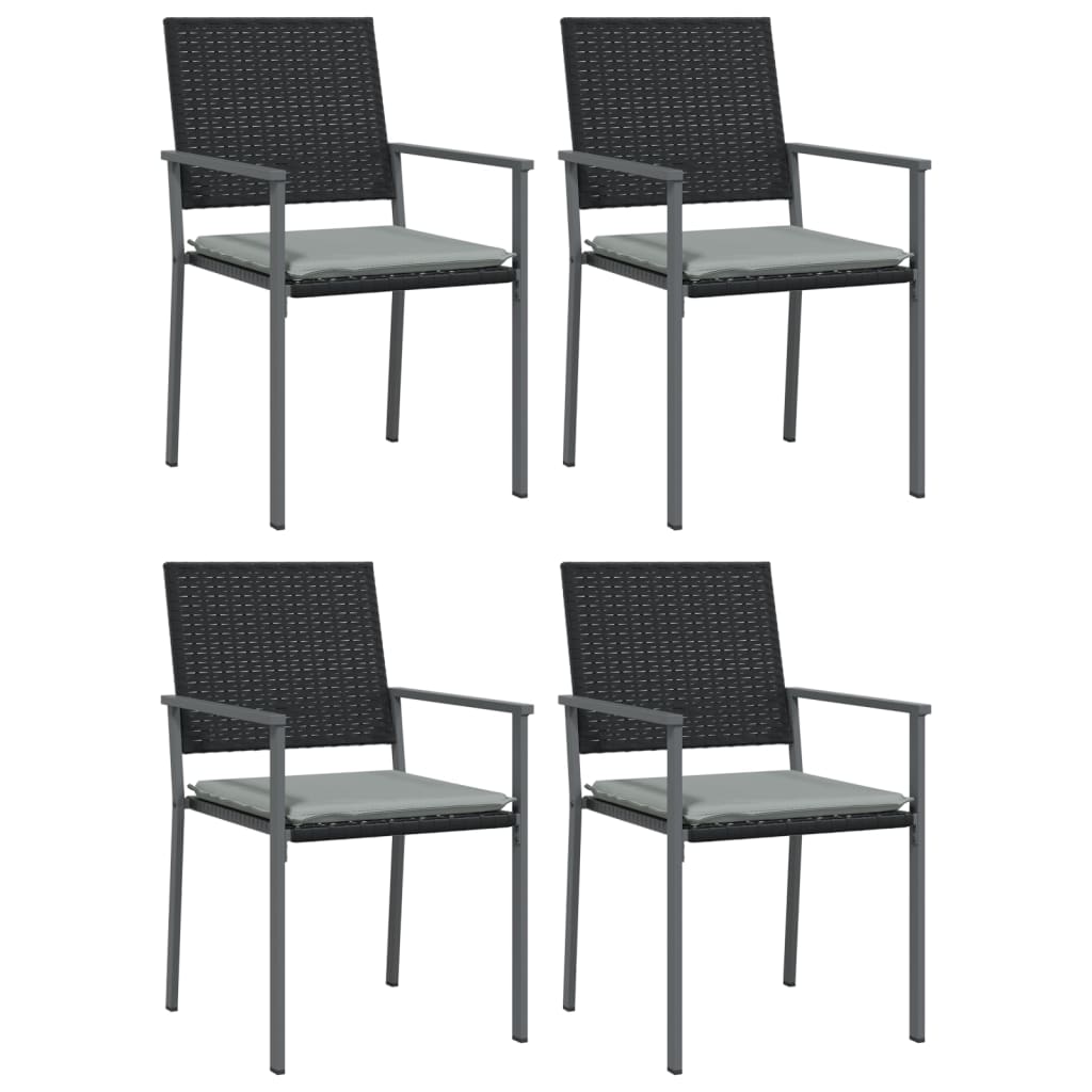 5 részes polyrattan és acél kerti étkezőgarnitúra párnával 4