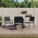 5 részes polyrattan és acél kerti étkezőgarnitúra párnával