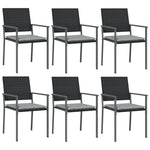 7 részes polyrattan és acél kerti étkezőgarnitúra párnával 4