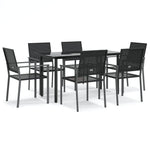 7 részes polyrattan és acél kerti étkezőgarnitúra 2