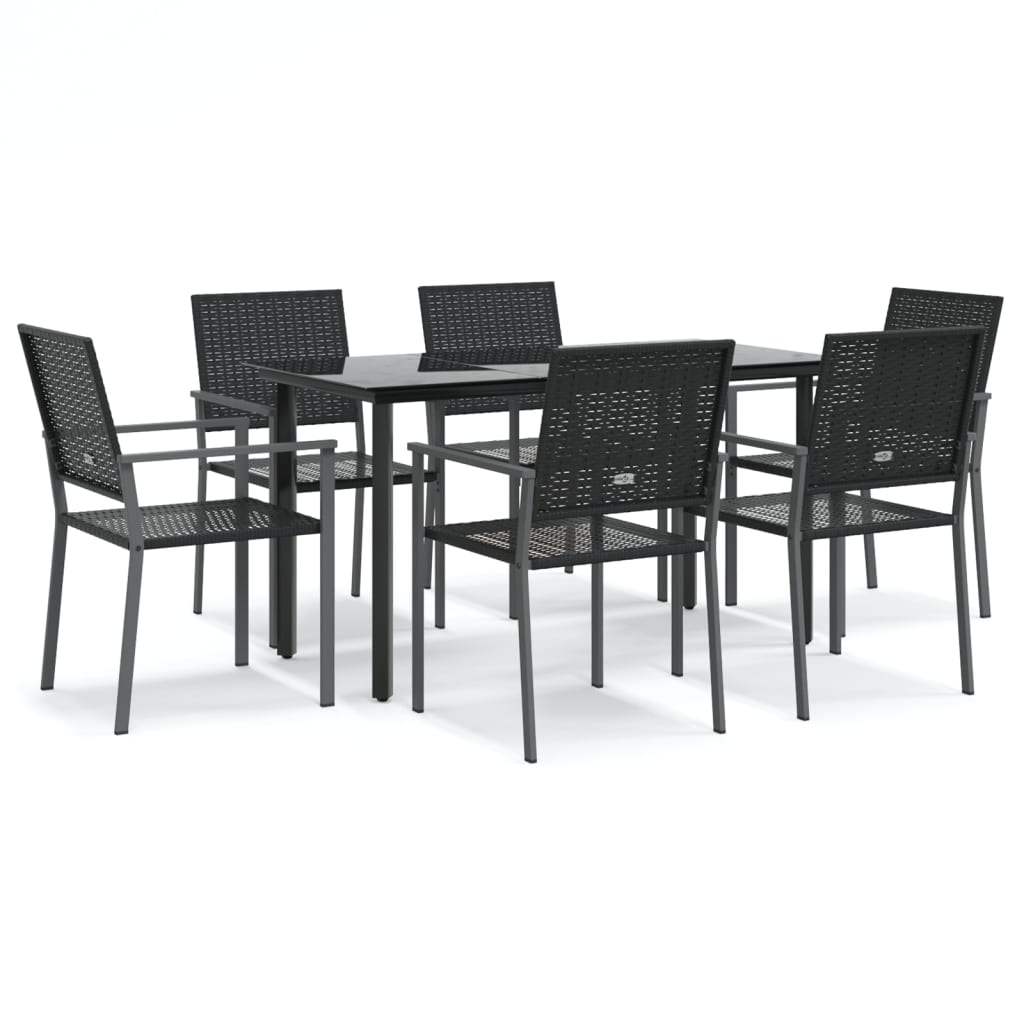 7 részes polyrattan és acél kerti étkezőgarnitúra 2