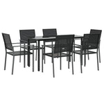 7 részes polyrattan és acél kerti étkezőgarnitúra 3
