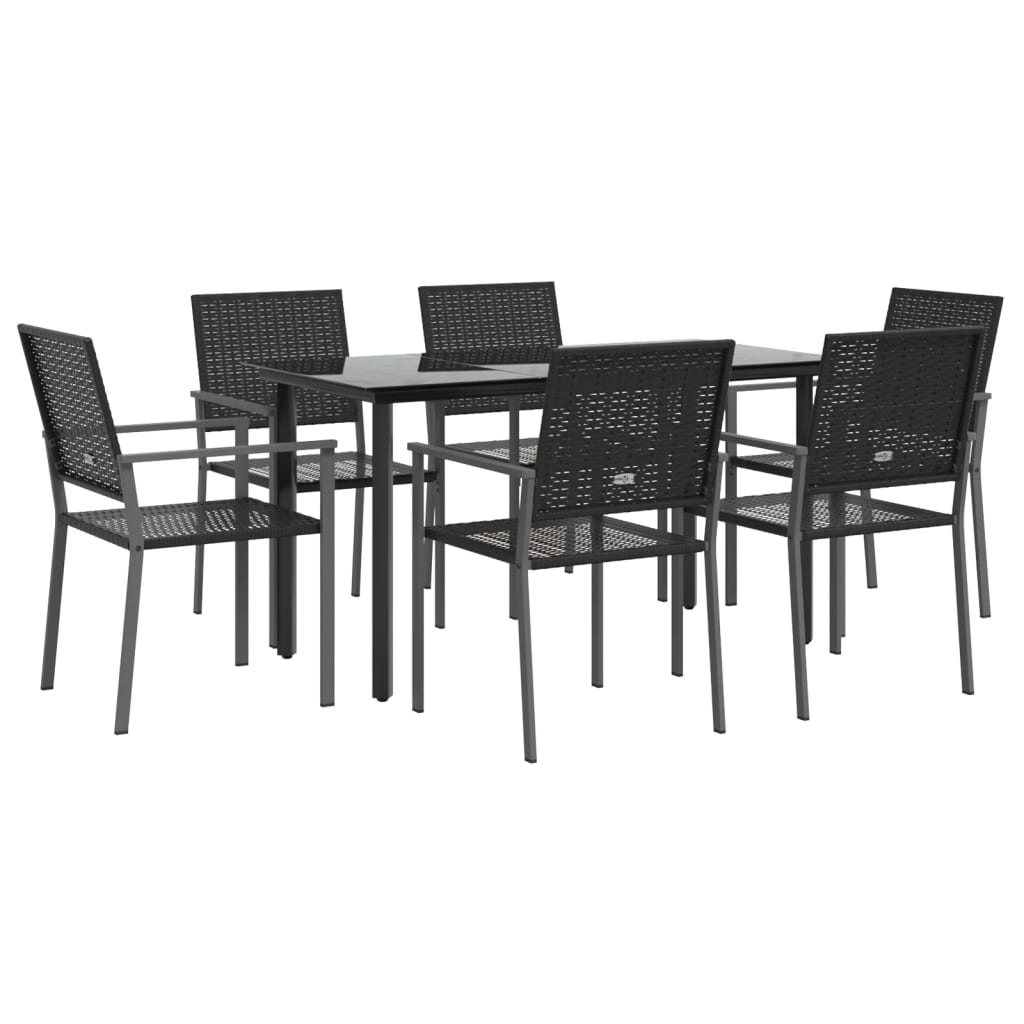 7 részes polyrattan és acél kerti étkezőgarnitúra 3