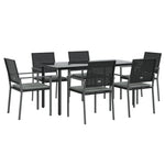 7 részes polyrattan és acél kerti étkezőgarnitúra párnával 3