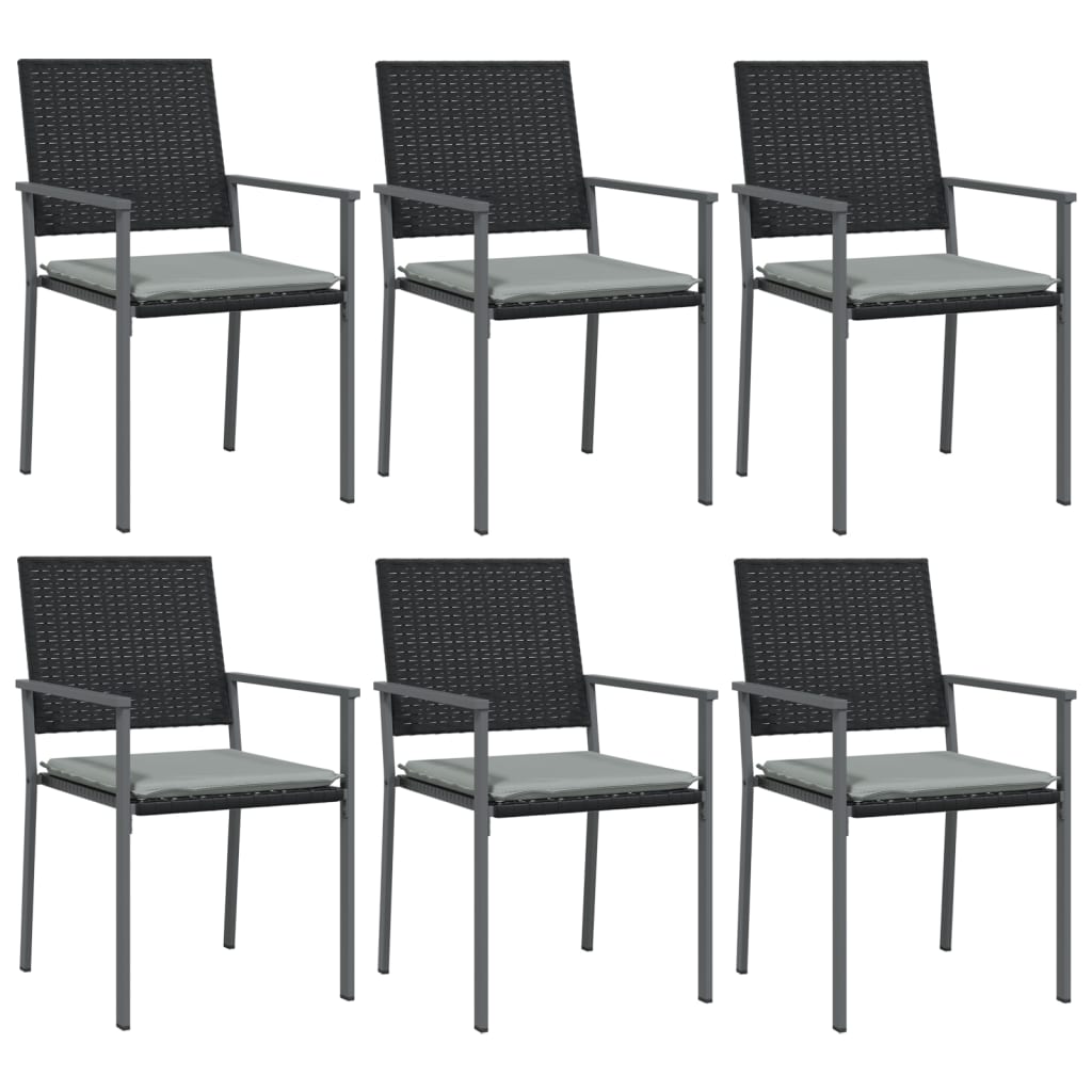 7 részes polyrattan és acél kerti étkezőgarnitúra párnával 4