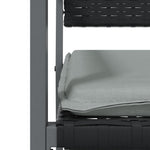 7 részes polyrattan és acél kerti étkezőgarnitúra párnával 7