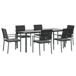 7 részes polyrattan és acél kerti étkezőgarnitúra párnával 3