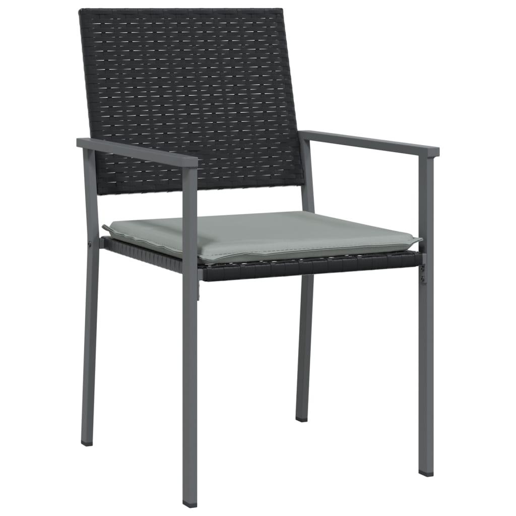 7 részes polyrattan és acél kerti étkezőgarnitúra párnával 5