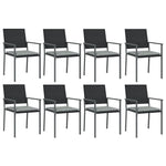 9 részes polyrattan és acél kerti étkezőgarnitúra párnával 4