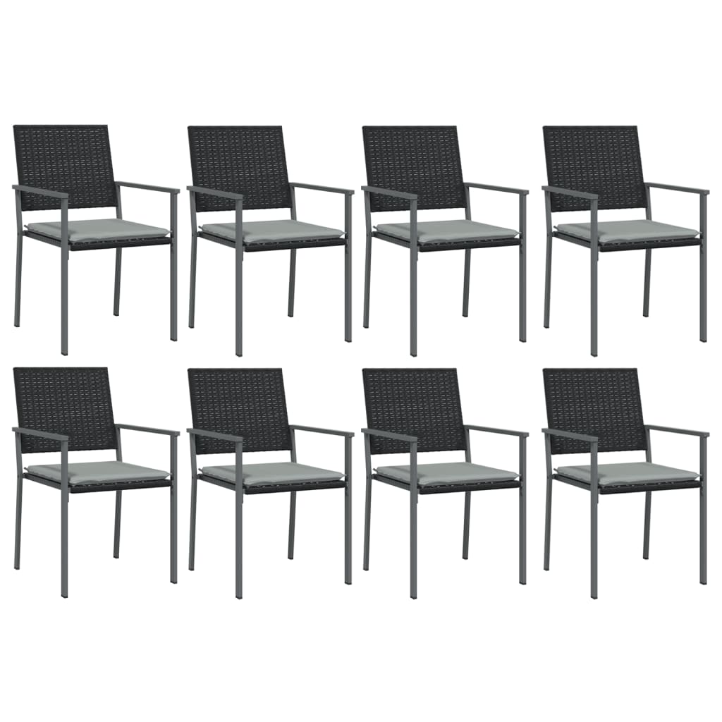 9 részes polyrattan és acél kerti étkezőgarnitúra párnával 4