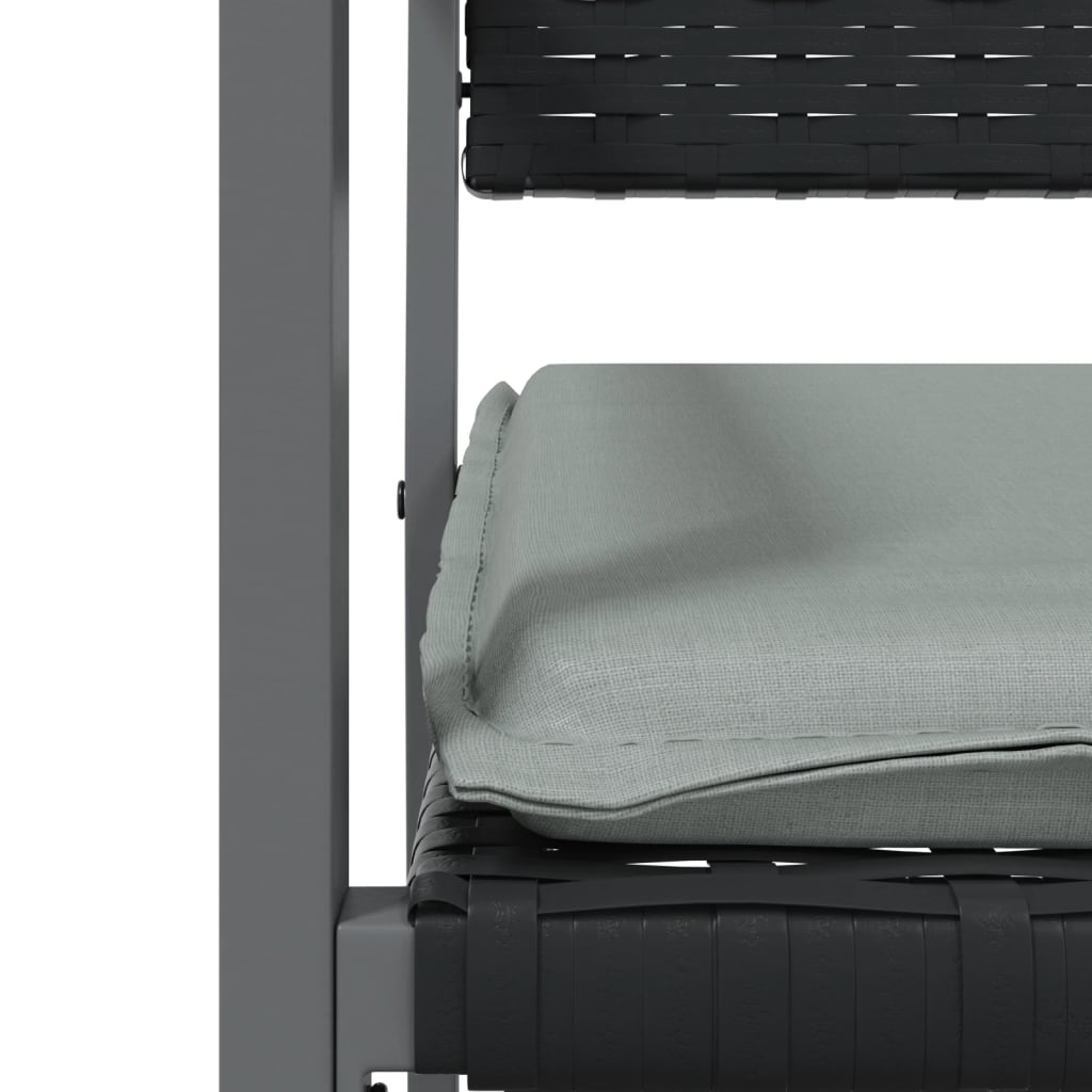 9 részes polyrattan és acél kerti étkezőgarnitúra párnával 7