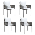 5 részes polyrattan és acél kerti étkezőgarnitúra párnával 4