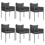 7 részes polyrattan és acél kerti étkezőgarnitúra párnával 4