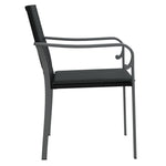 6 db fekete polyrattan kerti szék párnával 56x59x84 cm 5