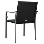 6 db fekete polyrattan kerti szék párnával 56x59x84 cm 6