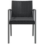 4 db fekete polyrattan kerti szék párnával 56,5x57x83 cm 4