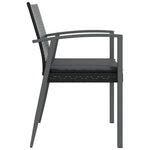 4 db fekete polyrattan kerti szék párnával 56,5x57x83 cm 5