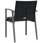 4 db fekete polyrattan kerti szék párnával 56,5x57x83 cm 6