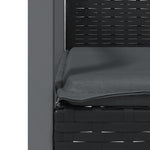 4 db fekete polyrattan kerti szék párnával 56,5x57x83 cm 7