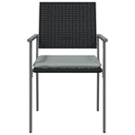 4 db fekete polyrattan kerti szék párnával 56x62,5x89 cm 4
