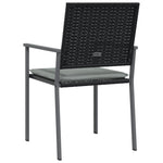 4 db fekete polyrattan kerti szék párnával 56x62,5x89 cm 6