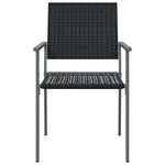 4 db fekete polyrattan kerti szék párnával 54x62,5x89 cm 4