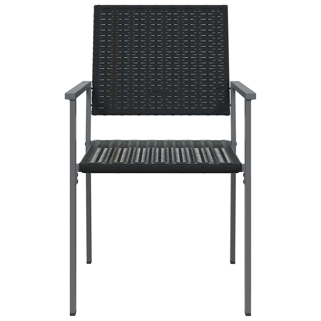4 db fekete polyrattan kerti szék párnával 54x62,5x89 cm 4