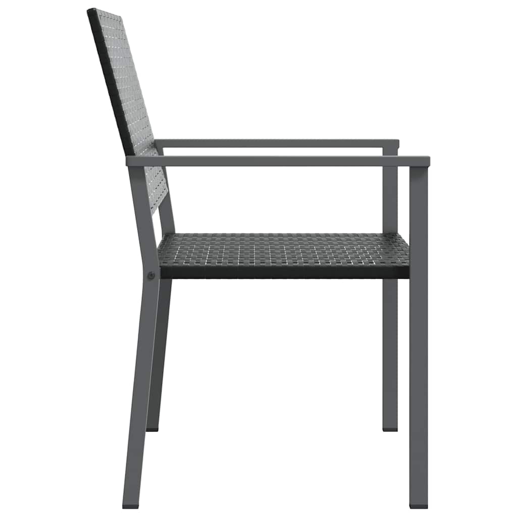 4 db fekete polyrattan kerti szék párnával 54x62,5x89 cm 5