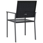 4 db fekete polyrattan kerti szék párnával 54x62,5x89 cm 6