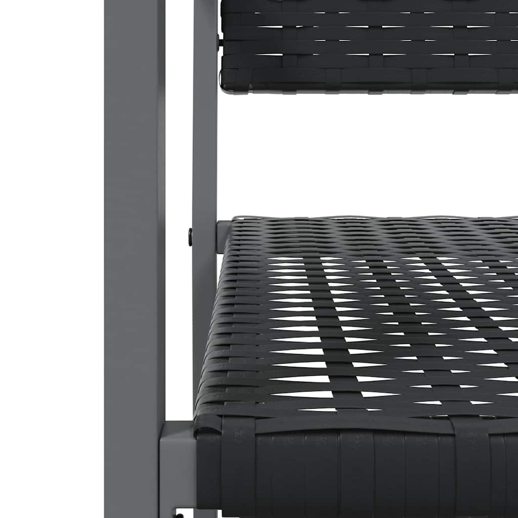 4 db fekete polyrattan kerti szék párnával 54x62,5x89 cm 7