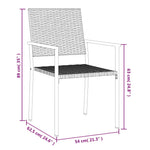 4 db fekete polyrattan kerti szék párnával 54x62,5x89 cm 8
