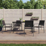 4 db fekete polyrattan kerti szék párnával 54x62,5x89 cm