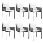6 db barna polyrattan kerti szék párnával 54x61x83 cm 2