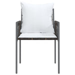 6 db barna polyrattan kerti szék párnával 54x61x83 cm 4