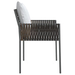 6 db barna polyrattan kerti szék párnával 54x61x83 cm 5