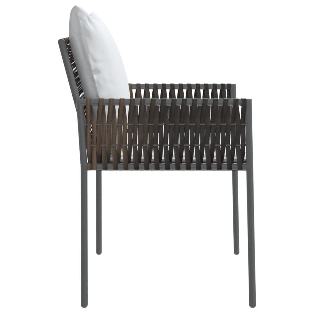 6 db barna polyrattan kerti szék párnával 54x61x83 cm 5