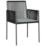 4 db fekete polyrattan kerti szék párnával 54x60,5x83,5 cm 3